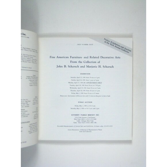 Sothebys 1981 Fine American Furniture Decorative Arts Auction Catalog PPB - Picture 2 of 8